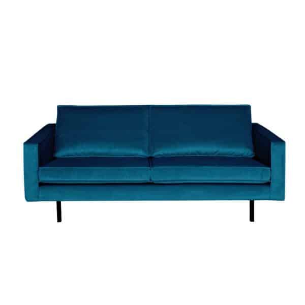 Couch in Blau Samt Retro Style