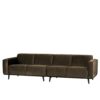 Retro Couch in Taupe Samt Federkern