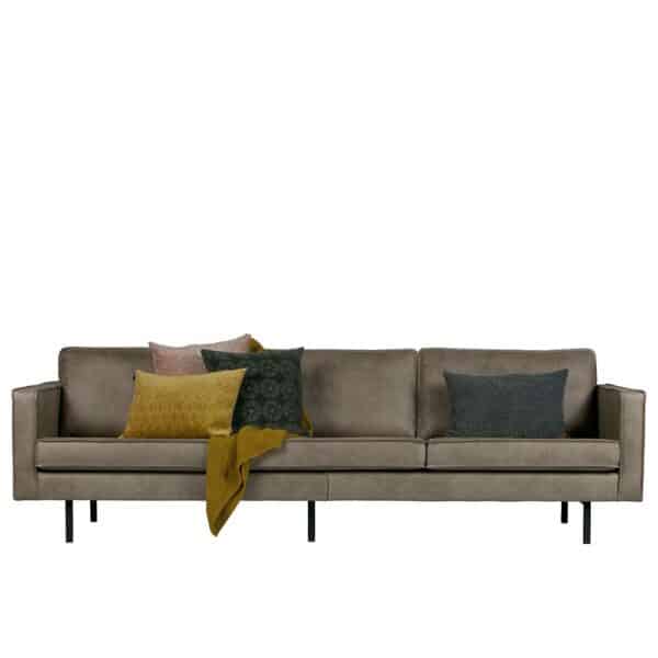 Retro Couch in Grau Kunstleder Armlehnen