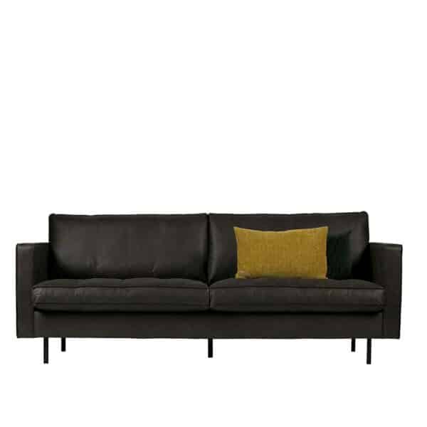 Sitzsofa in Schwarz Recyclingleder 230 cm breit