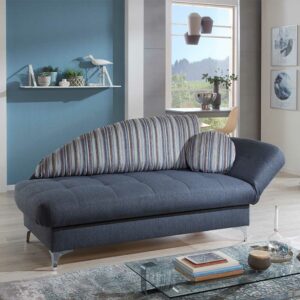 Klappcouch in Blau und Braun gestreift Made in Germany