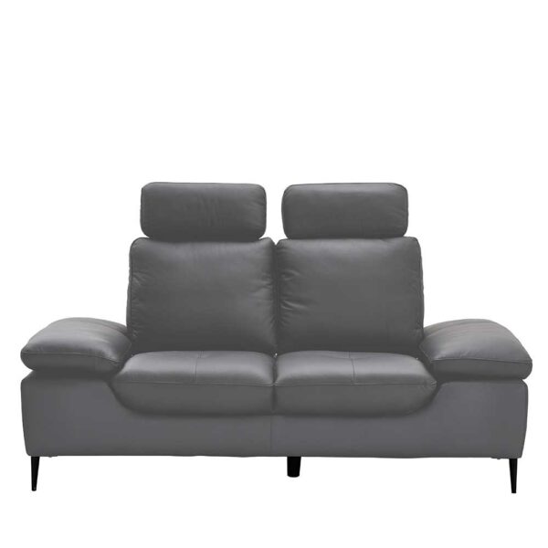 Zweisitzer Sofa in Grau verstellbaren Armlehnen