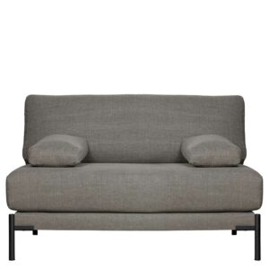 Sofa in Grau Webstoff 60 cm Sitztiefe