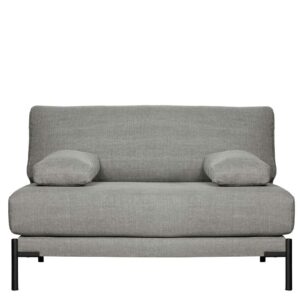 Couch in Hellgrau Webstoff Federkern
