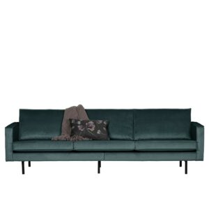 Samt Couch in Petrol Retro Design
