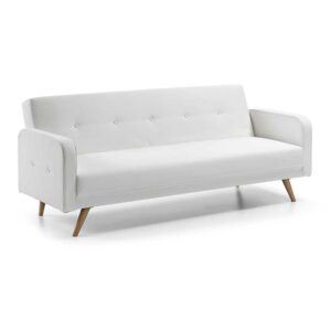 Bettsofa in Weiß Webstoff 210 cm breit