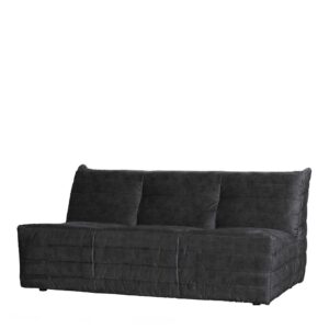 Dreisitzer Sofa in Anthrazit Samt 160 cm breit