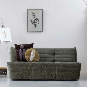 Dreisitzer Sofa in Dunkelgrün Samt 160 cm breit