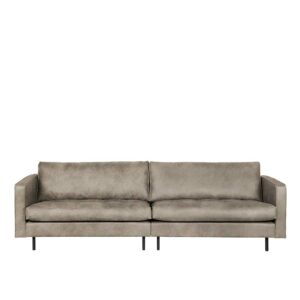 Dreisitzer Couch in Grau Kunstleder 275 cm breit