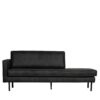 3er Sofa in Schwarz Recyclingleder Retro Design
