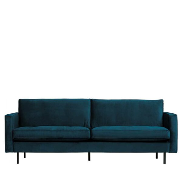 Sitzsofa in Blau Samt Retrostil