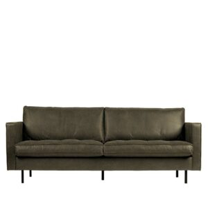 Wohnzimmer Sofa in Olivgrün Recyclingleder 230 cm breit