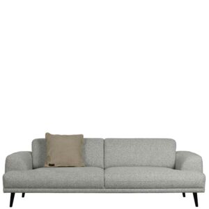 Dreisitzer Sofa in Hellgrau Webstoff modern