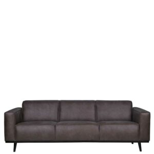 Couch in Grau Recyclingleder 230 cm breit