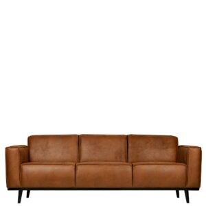 3 Sitzer Sofa in Cognac Braun Recyclingleder 230 cm breit