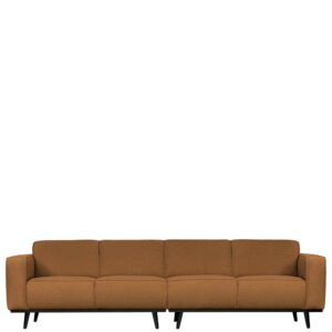Dreier Sofa in Bernsteinfarben Stoff Armlehnen