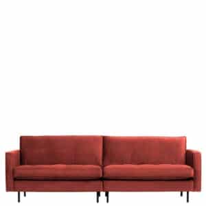 Couch in Rotbraun Samt 275 cm breit