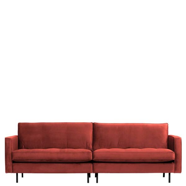 Couch in Rotbraun Samt 275 cm breit