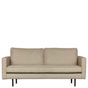 Sofa in Beigegrau Webstoff 190 cm breit