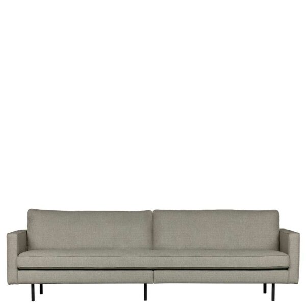 Dreisitzer Sofa in Hellbraun Webstoff Retro Design