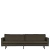 3er Sofa in Graubraun Webstoff Retrostil