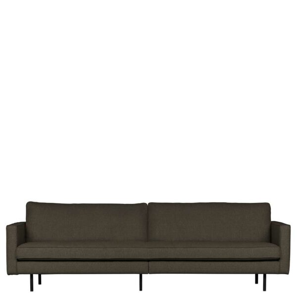 3er Sofa in Graubraun Webstoff Retrostil