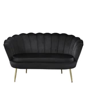 Samt Sofa in Schwarz muschelförmig