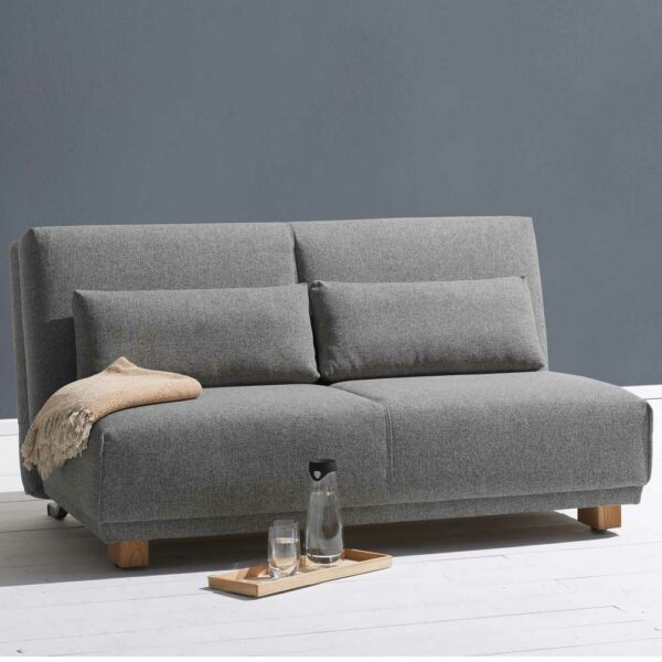 Schlafcouch in Grau Stoff 85 cm hoch