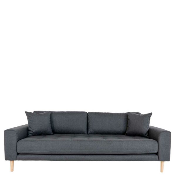 3 Sitzer Sofa in Dunkelgrau Eichefarben