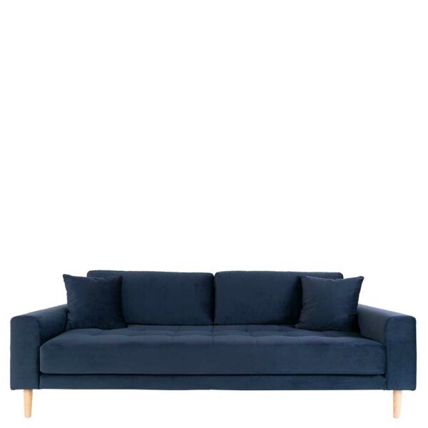 Einzelsofa Dunkelblauer Samtbezug Skandi Design