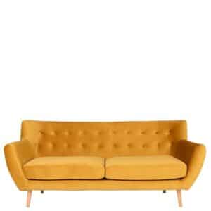 Gelbe Couch mit drei Sitzplätzen Skandi Design