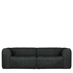 3er Sofa in Dunkelgrau Stoffbezug breite Armlehnen