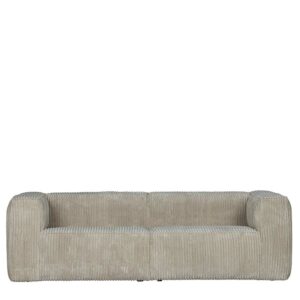 Breitcord Couch in Beigegrau 66 cm Sitztiefe