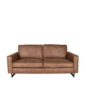 Zweisitzer Sofa in Cognac Braun Microfaser Metall Bügelgestell