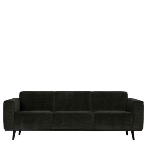 Dreisitzer Sofa in Dunkelgrau Breitcord Bezug