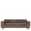 Cord Sofa in Taupe Vierfußgestell aus Holz