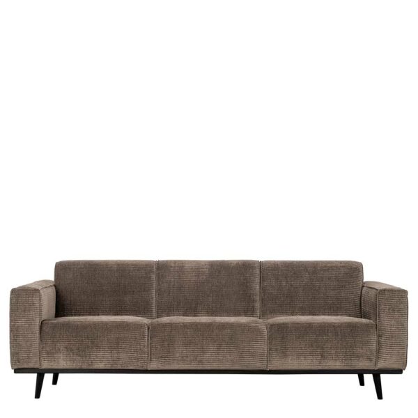 Cord Sofa in Taupe Vierfußgestell aus Holz