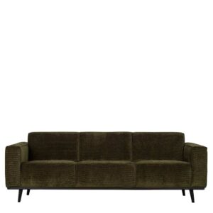 Moderne Couch in Dunkelgrün und Schwarz Cord Bezug