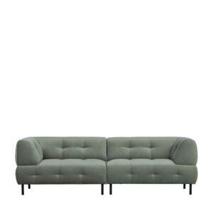 Wohnzimmer Sofa in Graugrün Samt Schwarz