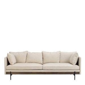 Dreisitzer Sofa aus Webstoff Esche Massivholz