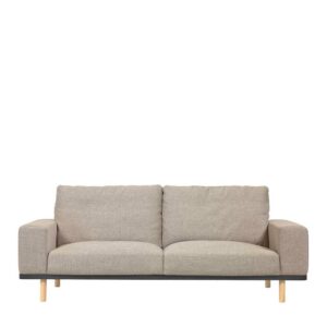 Dreisitzer Couch im Skandi Stil Beige & Buchefarben