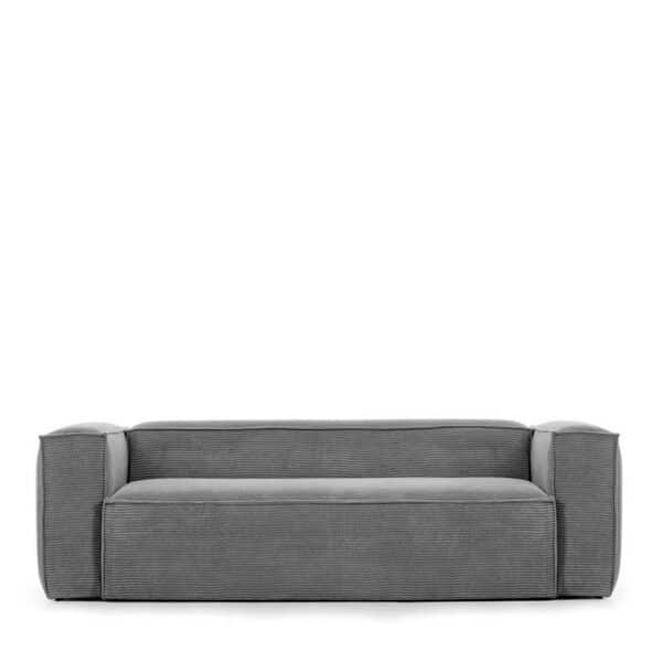 Cord Sofa Dreisitzer Grau