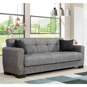 Zweisitzer Schlafsofa in Grau & Schwarz 223 cm Breite