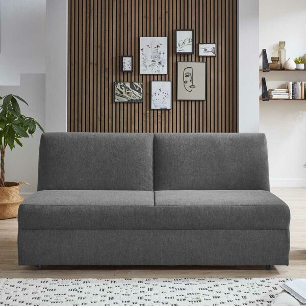 Ausklappbares Sofa in Anthrazit zwei Sitzplätzen