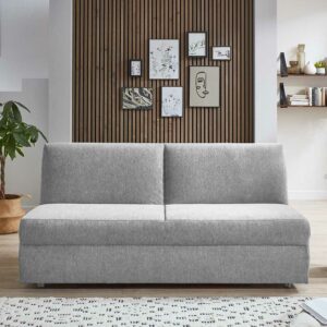 Silbergraues Schlafsofa mit Faltmechanik Made in Germany