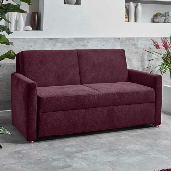 Doppelschlafsofa modern in Dunkellila 165 cm breit