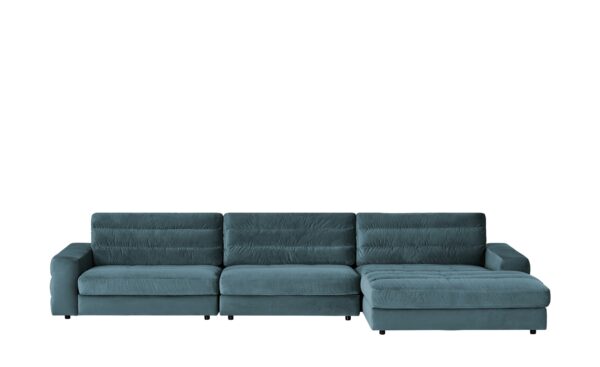 pop Ecksofa Samt  Scarlatti ¦ blau Polstermöbel > Sofas > Ecksofas - Höffner