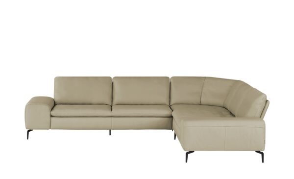 W.SCHILLIG Ecksofa Leder  Valentinoo ¦ grau Polstermöbel > Sofas > Ecksofas - Höffner