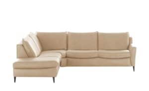 Wohnwert Ecksofa Leder  Yola ¦ beige Polstermöbel > Sofas > Ecksofas - Höffner