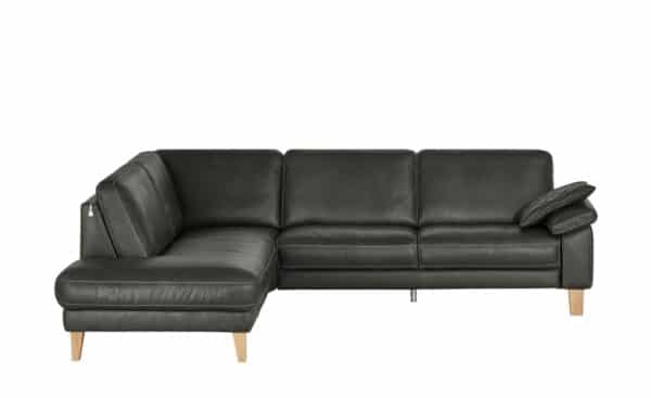 Ravensberger Werkstätten Ecksofa Leder  Domino ¦ grau Polstermöbel > Sofas > Ecksofas - Höffner